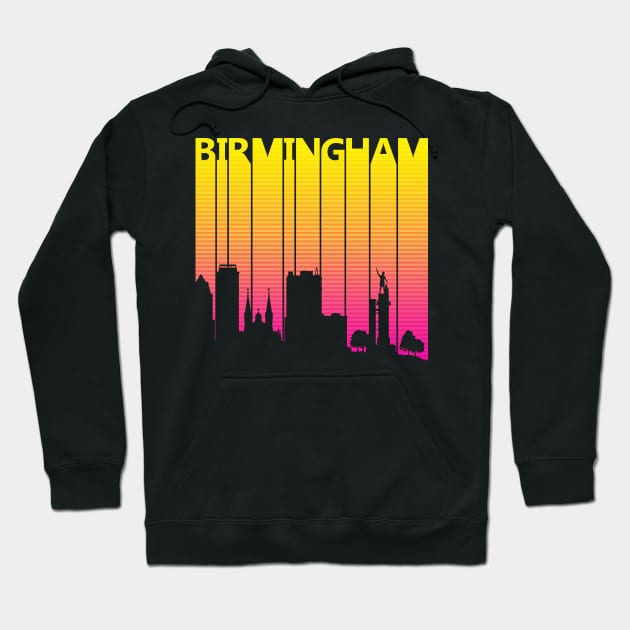 Retro 1980s Birmingham City Skyline Hoodie by GWENT